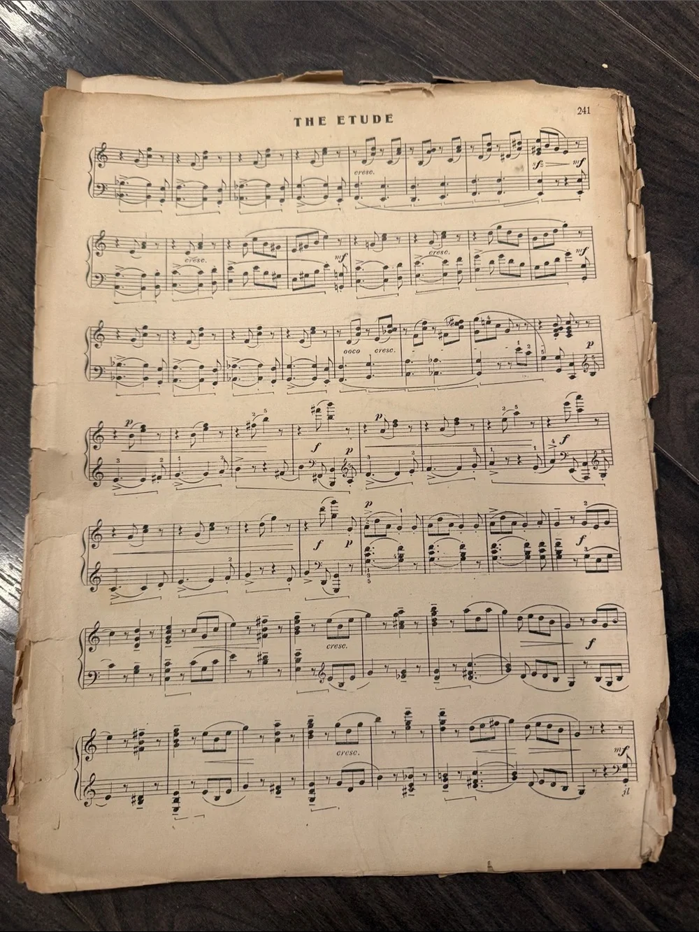 Vintage Sheet Music Wall Art - Cream Music Score